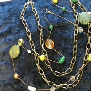 Avenue 2 PC.long necklace ensomble,euc